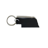 Black leather Nebraska keychain