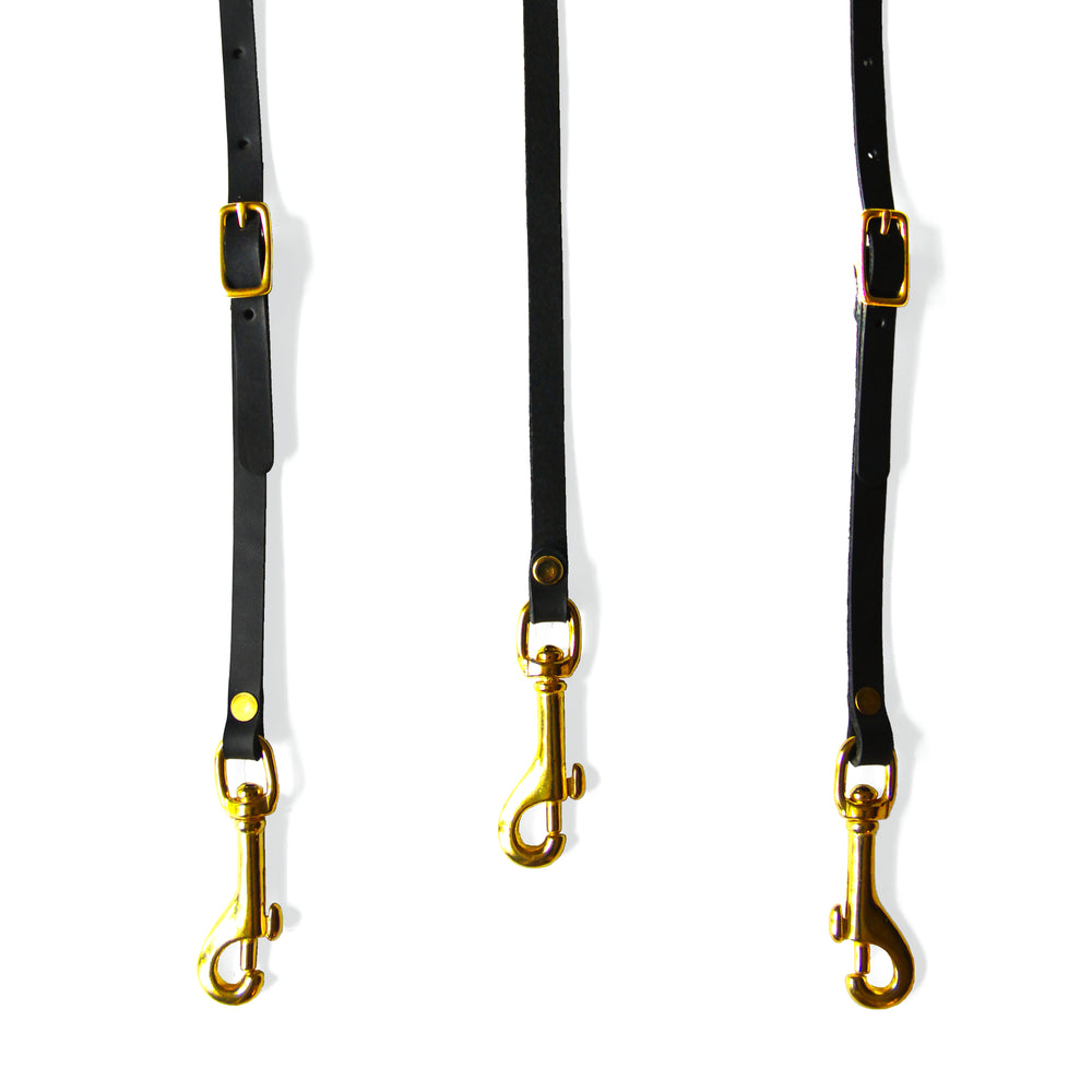 Mini Leather Suspenders - Black (Y-back style)