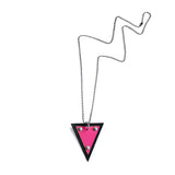 Pink Triangle Pendant Necklace