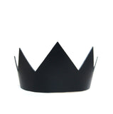 Black leather crown short, front view