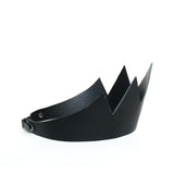 Black leather crown short, side view
