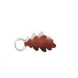 NATURE IS QUEER Keychain -- Leather Oak Leaf