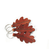 NATURE IS QUEER Keychain -- Leather Oak Leaf