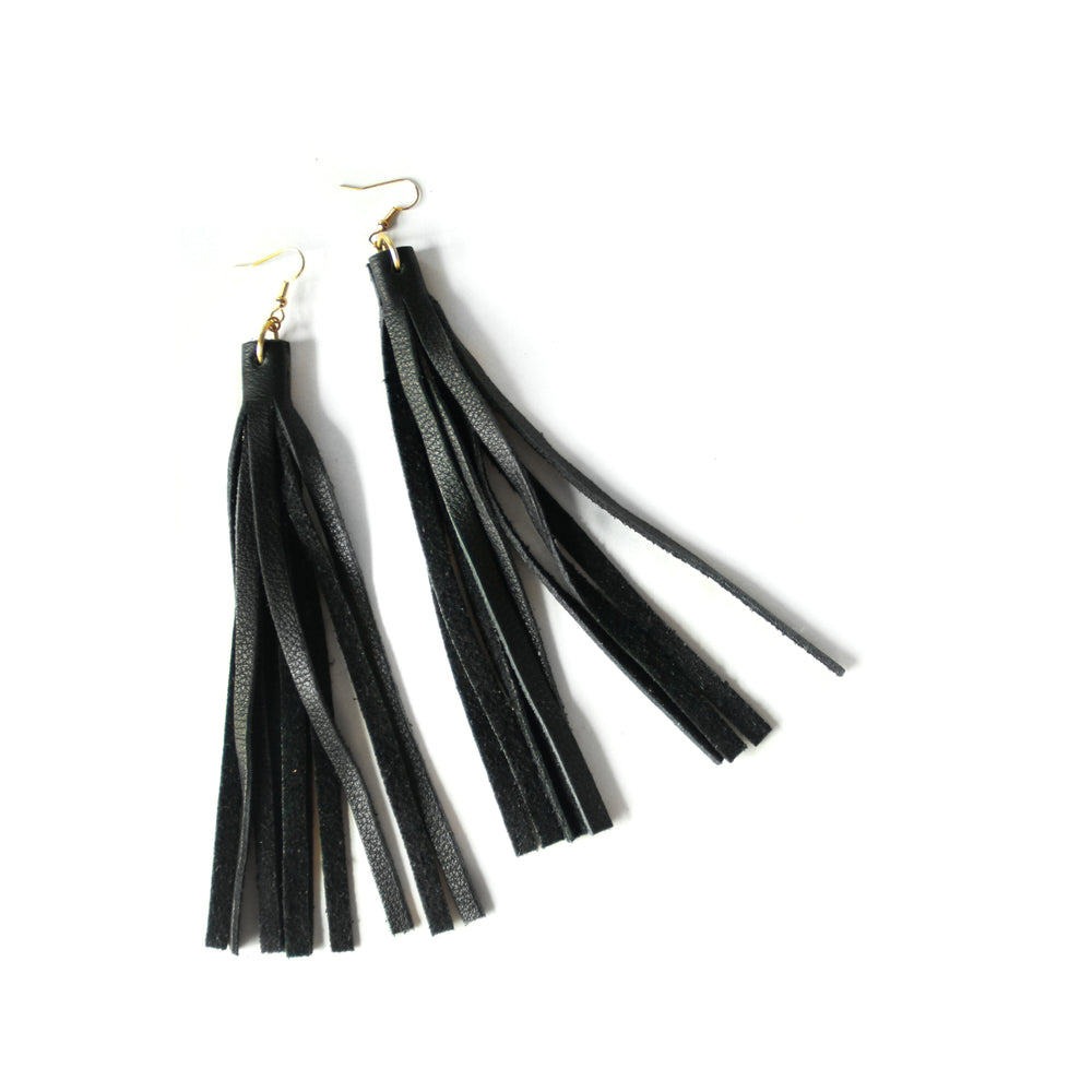 Leather Tassel Earrings