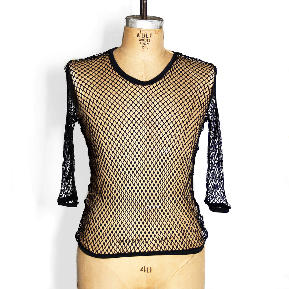 3/4 Sleeve Mesh Top