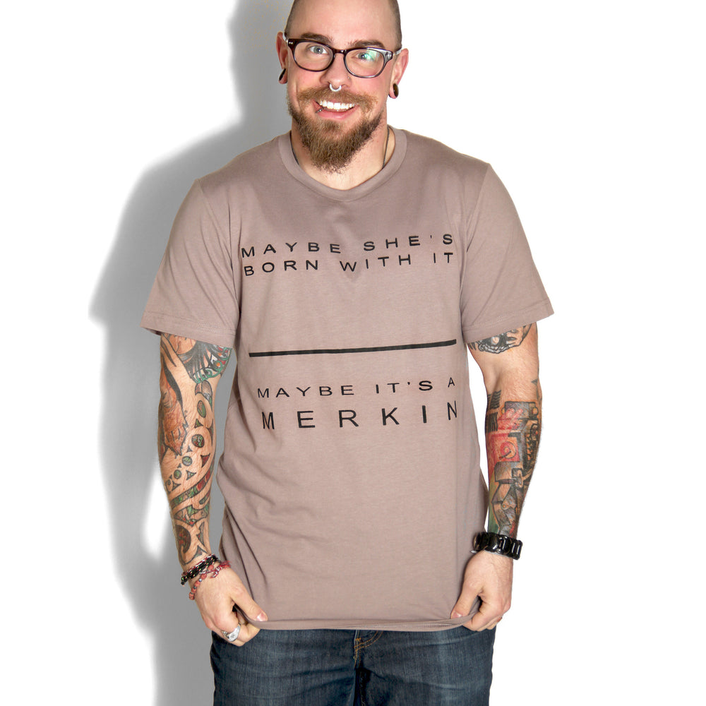 Model wearing t-shirt