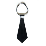 Black leather short tie
