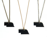Black leather Nebraska necklace, group of 3