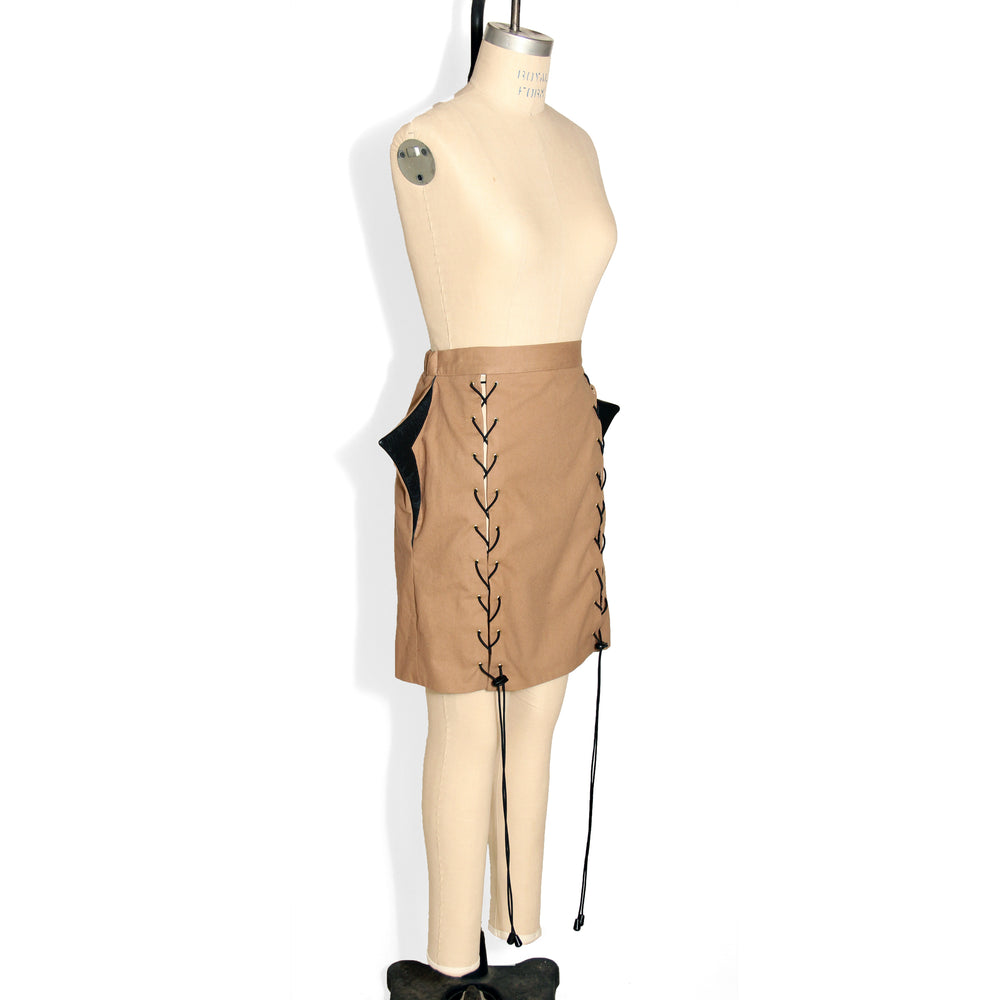 Khaki Shark Fin Skirt