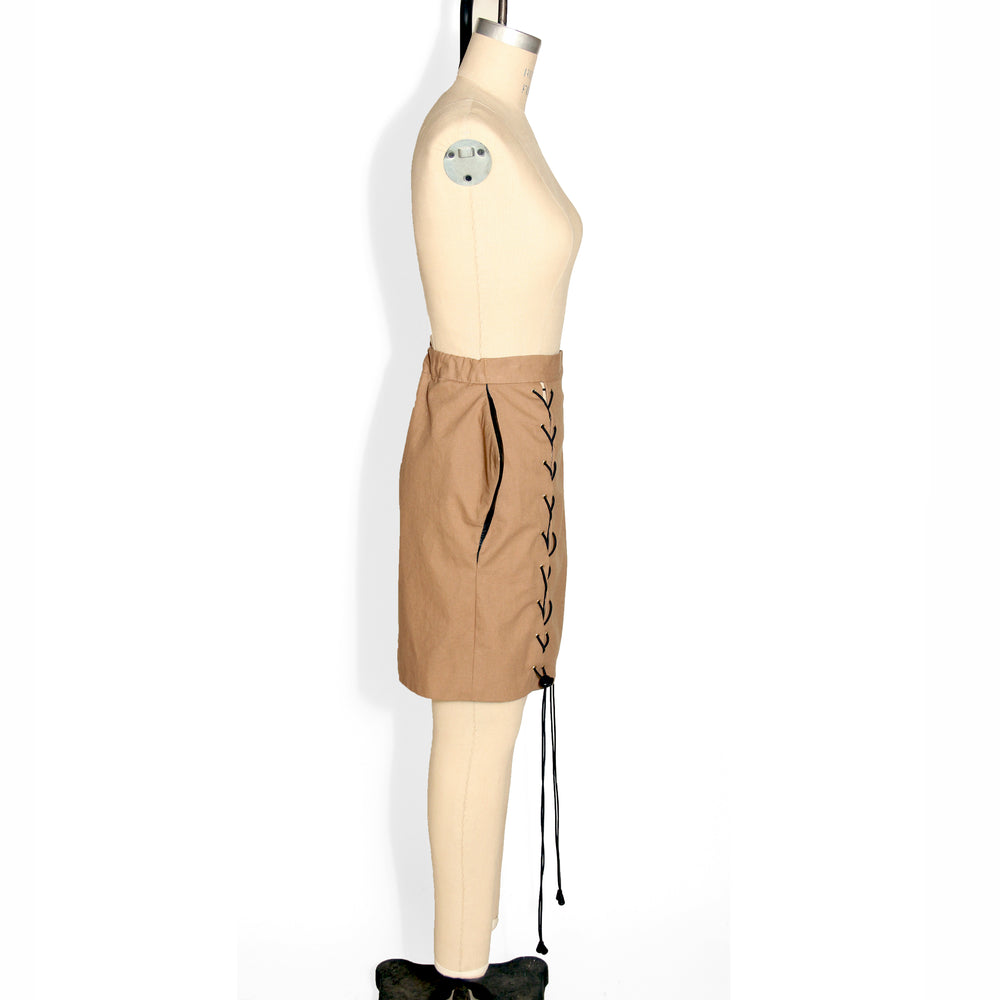 Khaki Shark Fin Skirt