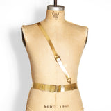 Military Belt -- Metallic Gold Leather