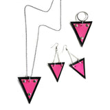 Pink Triangle Pendant Necklace