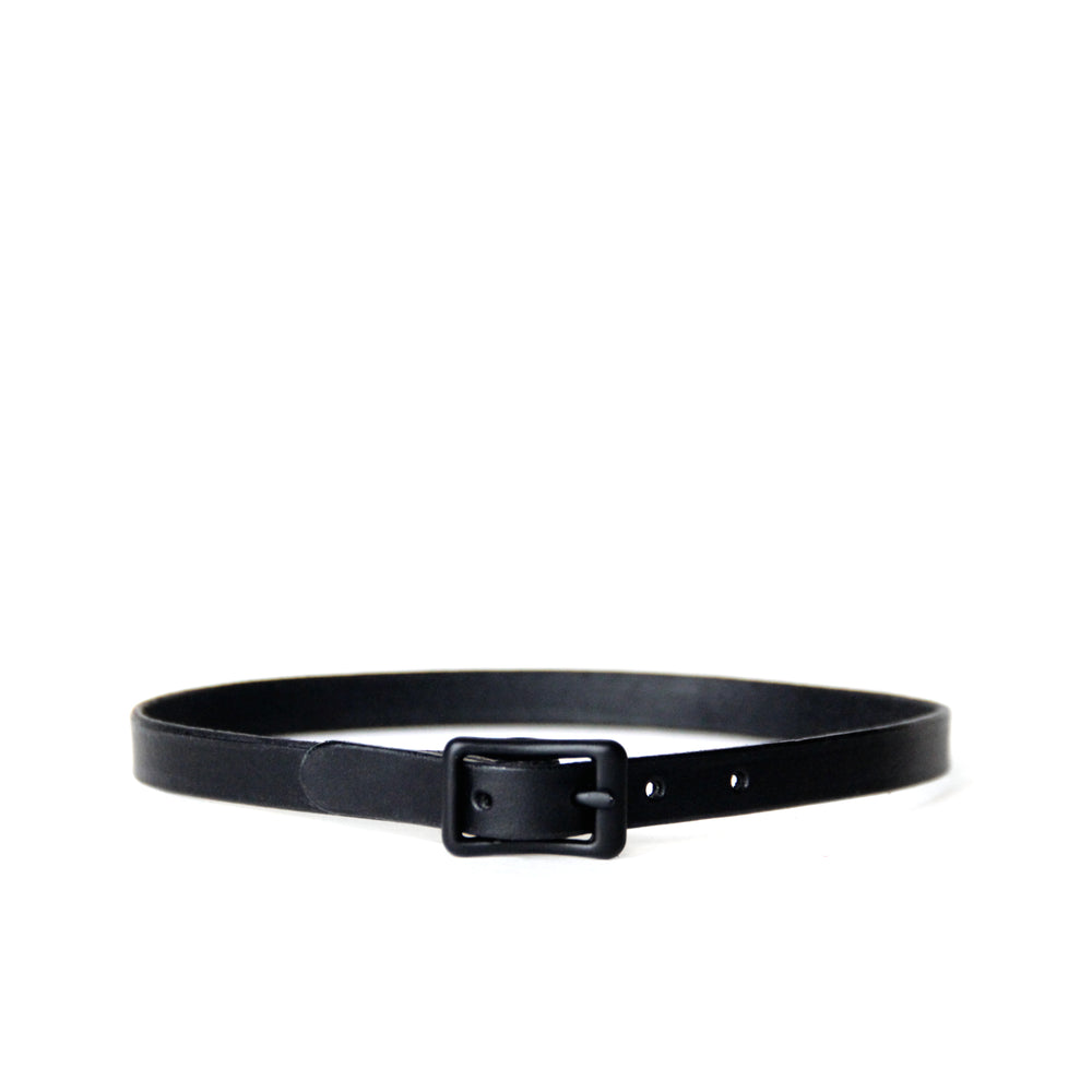 Mini Basic Buckle Choker -- All Black -- Faux Leather