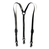 Leather Suspenders - Black (Y-back style)