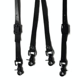 Leather Suspenders - Black (X-back style)
