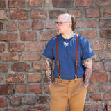 Leather Suspenders - Chestnut (X-back style)