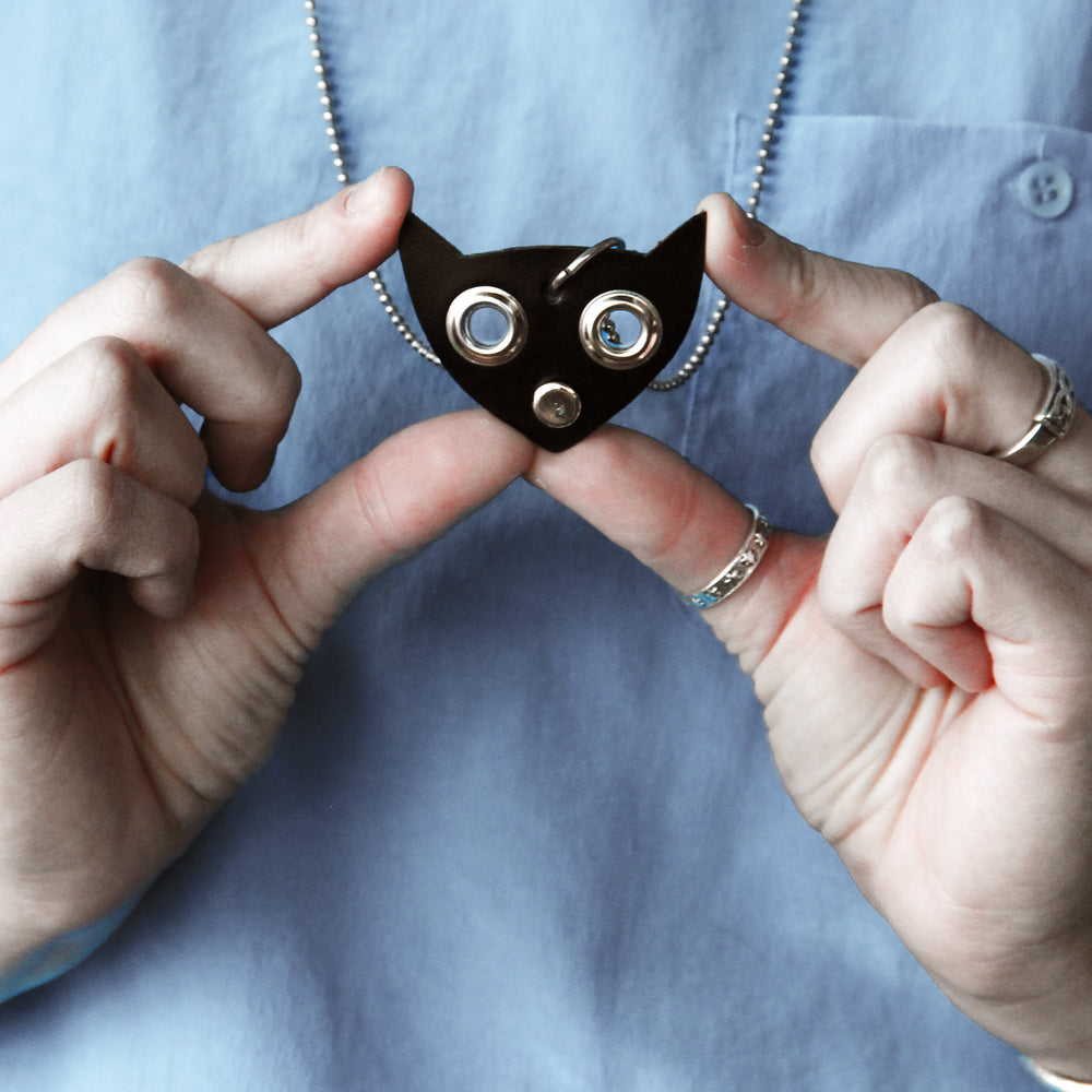 Leather Kitty Necklace