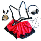 Half-Suspendered Harness --Faux Leather