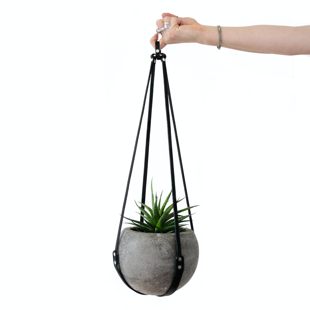 Leather Plant Hanger -- medium