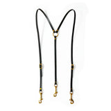 Mini Leather Suspenders - Black (Y-back style)