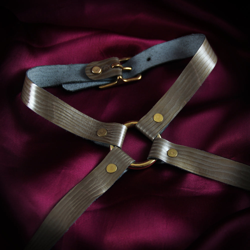 Orbital Harness in Elephant Grey Leather (sample)