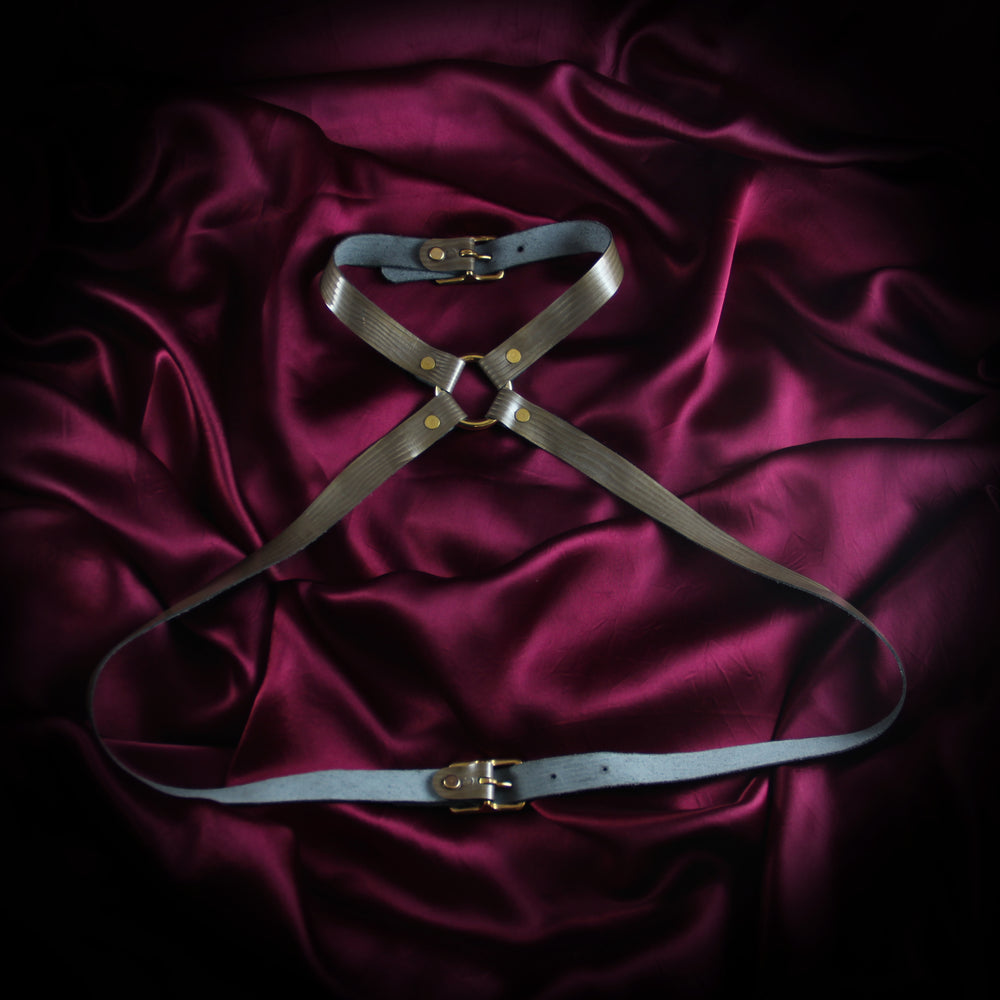 Orbital Harness in Elephant Grey Leather (sample)