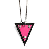 Pink Triangle Pendant Necklace