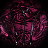 Flawed Leather Suspenders with Suspenders Clips - Black (Y-back style)